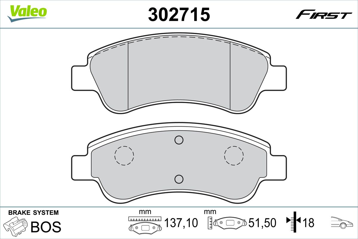 VALEO Fékbetét, mind 302715_VALEO